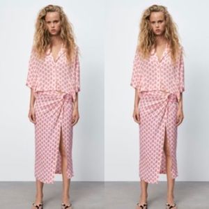 Paisley Printed midi skirt and top set